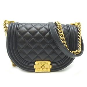 Chanel Boy Chanel Small Caviar Skin Shoulder Bag Black